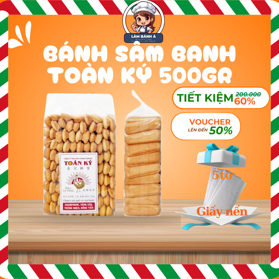 Bịch Bánh Sâm Banh Nhỏ Toàn Ký 500gr
