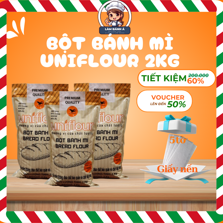 Bột Bánh Mì Bread Flour Uniflour 2kg