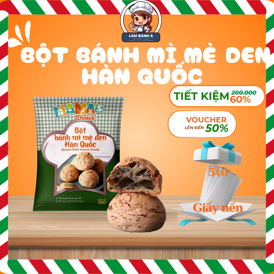 Bột Bánh Mì Mè Đen Hàn Quốc Mama’s Choice (500g)