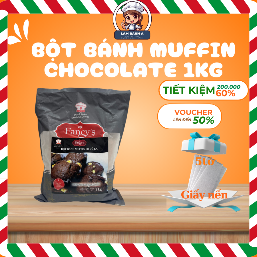 Bột Trộn Sẵn Bánh Muffin Chocolate 1Kg