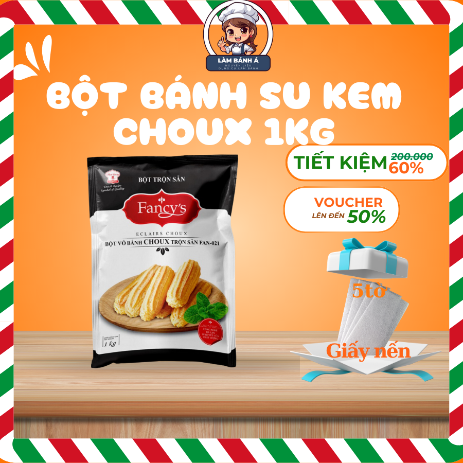 Bột Trộn Sẵn Vỏ Bánh Su Kem Choux 1kg