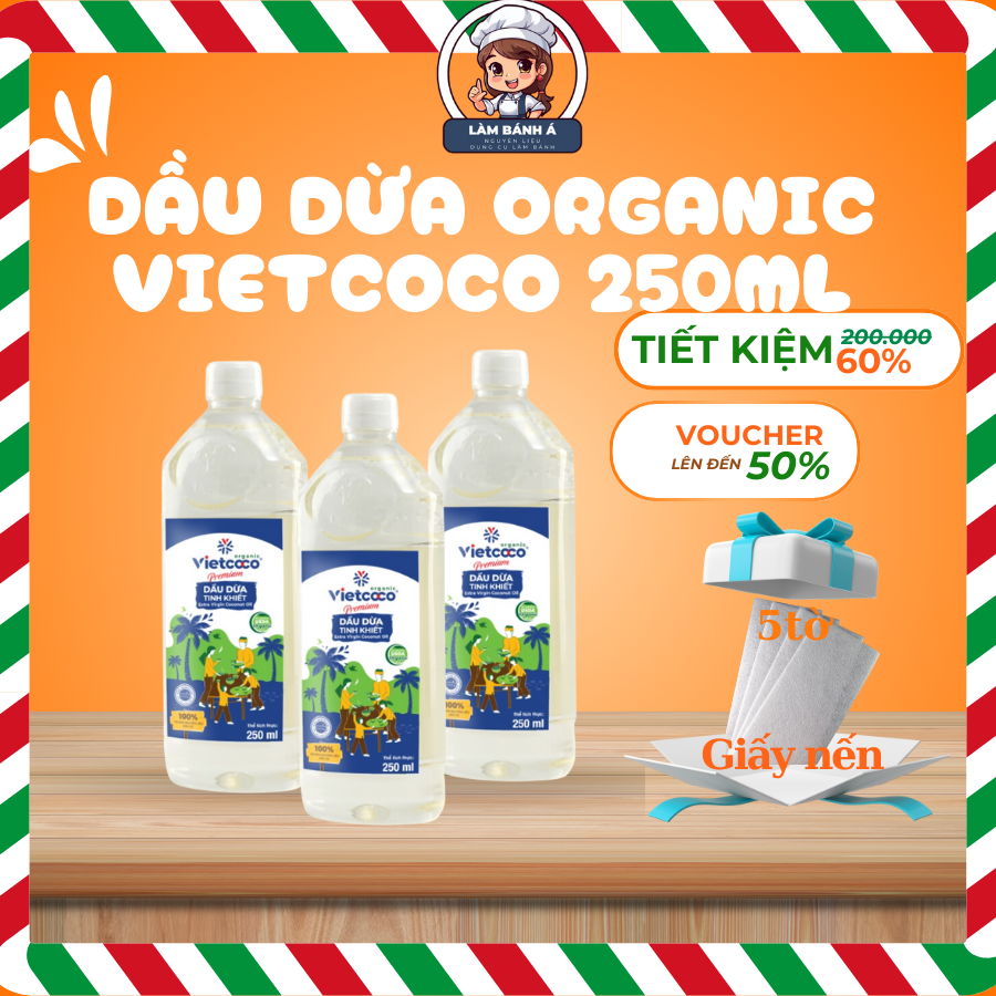 Dầu Dừa Tinh Khiết Organic Vietcoco 250ml