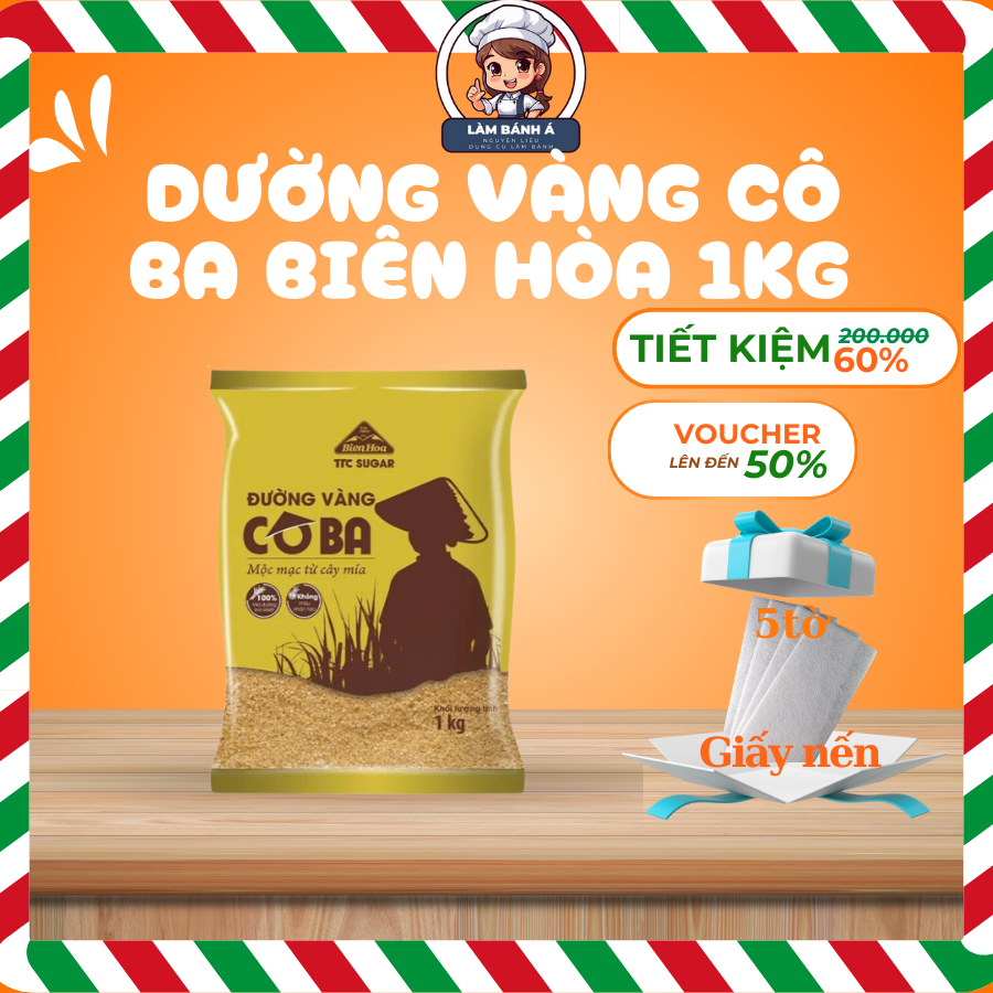Đường Vàng Cô Ba Biên Hòa 1kg