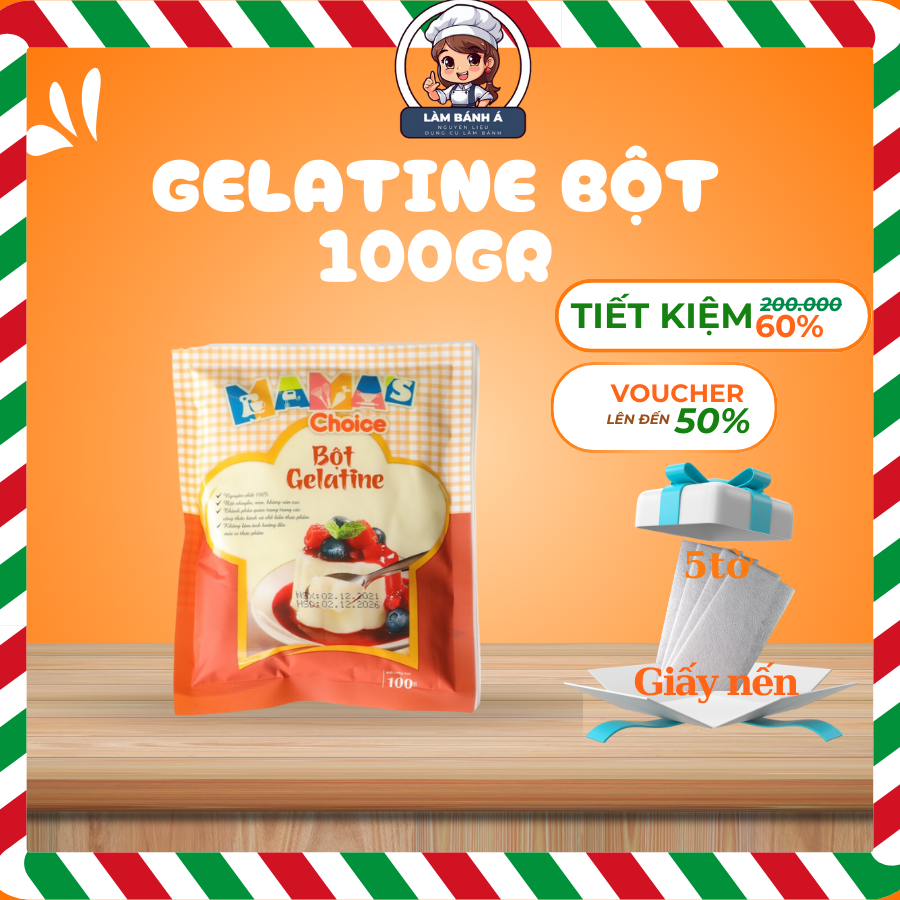 Gelatine Bột 100gr Làm bánh á