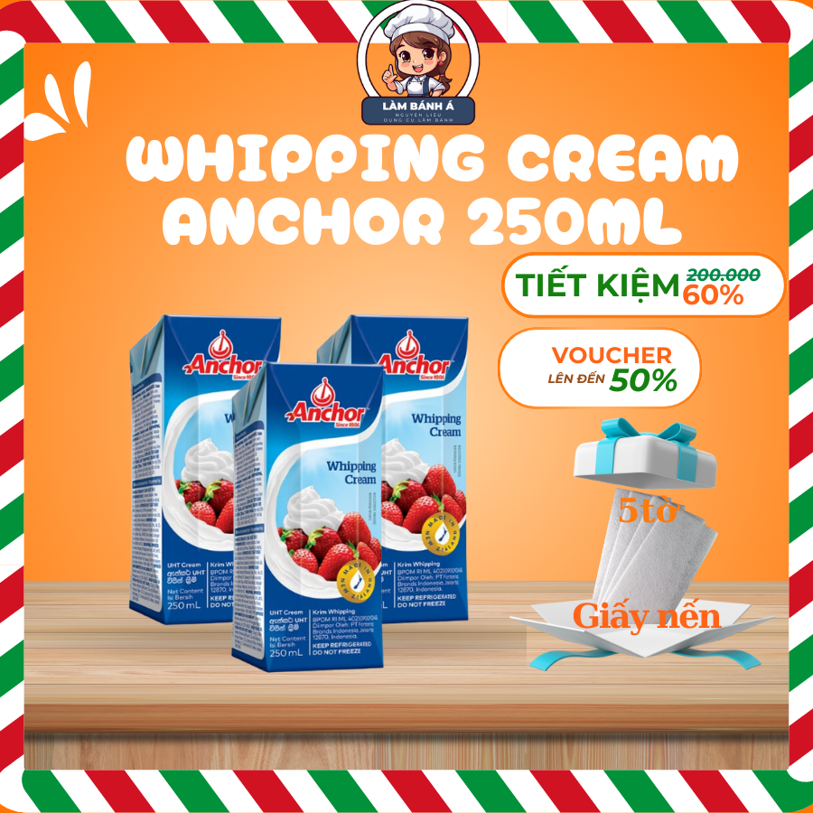 Kem sữa Tươi Whipping Cream Anchor 250mL